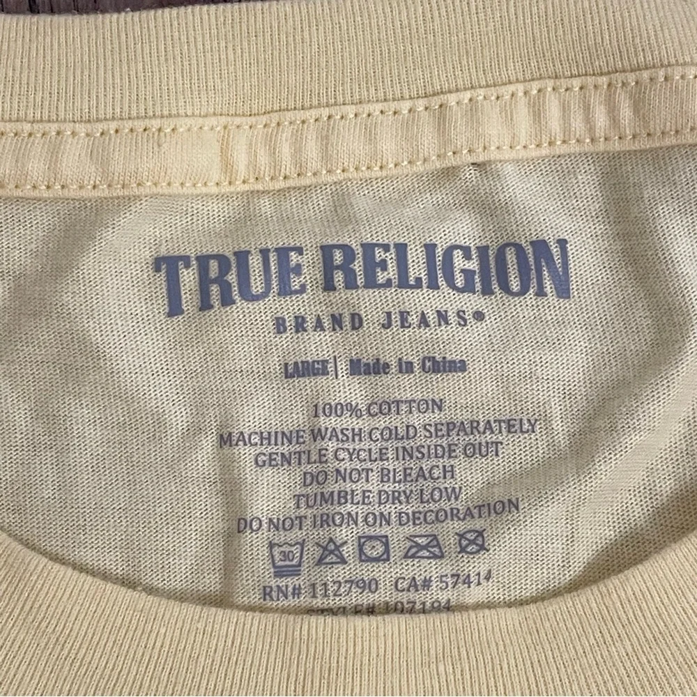 True Religion‎ Yellow T-Shirt All Over Logo Print